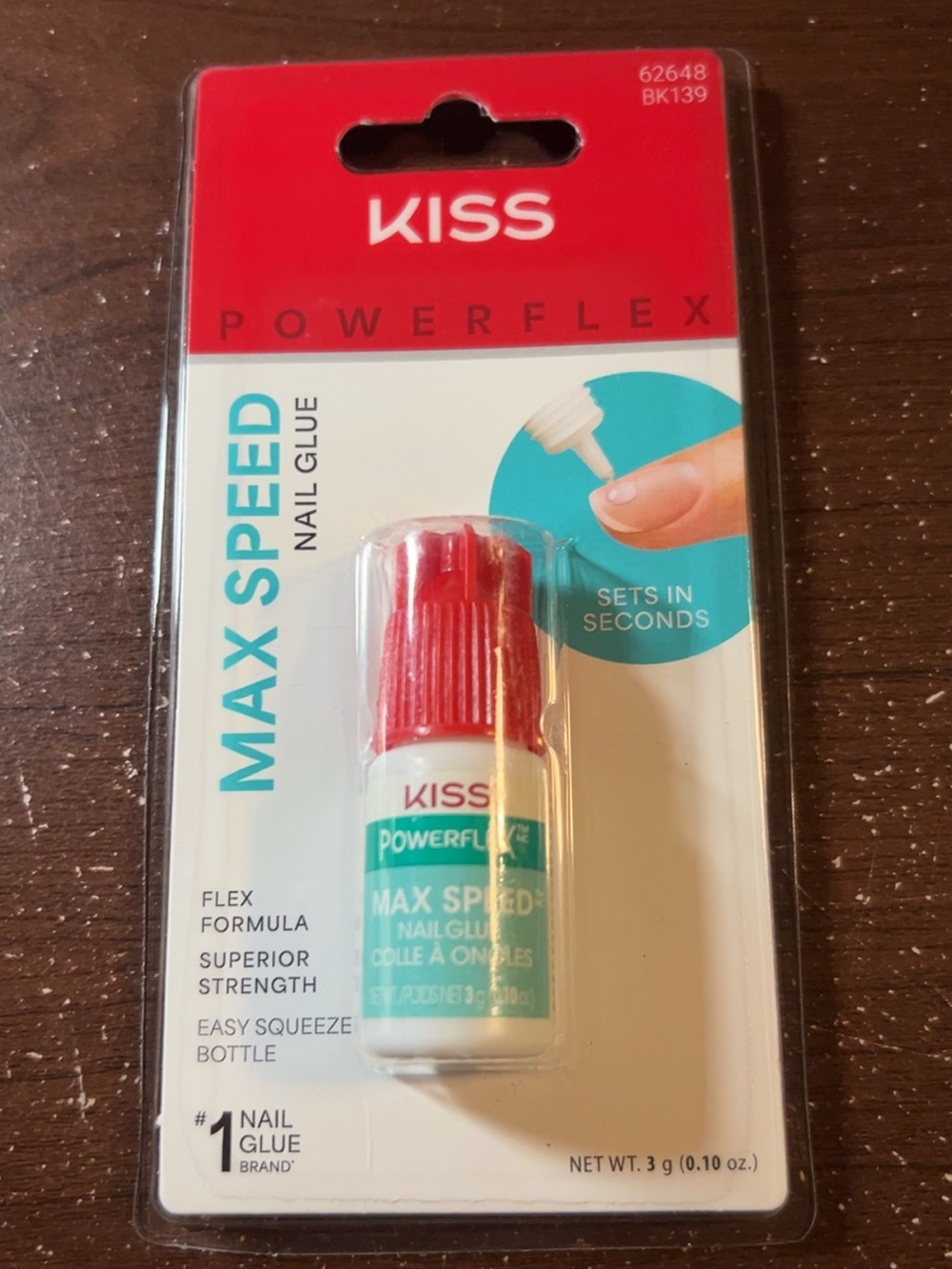 KISS Max Speed Nail Glue - Red Cap, White Bottle